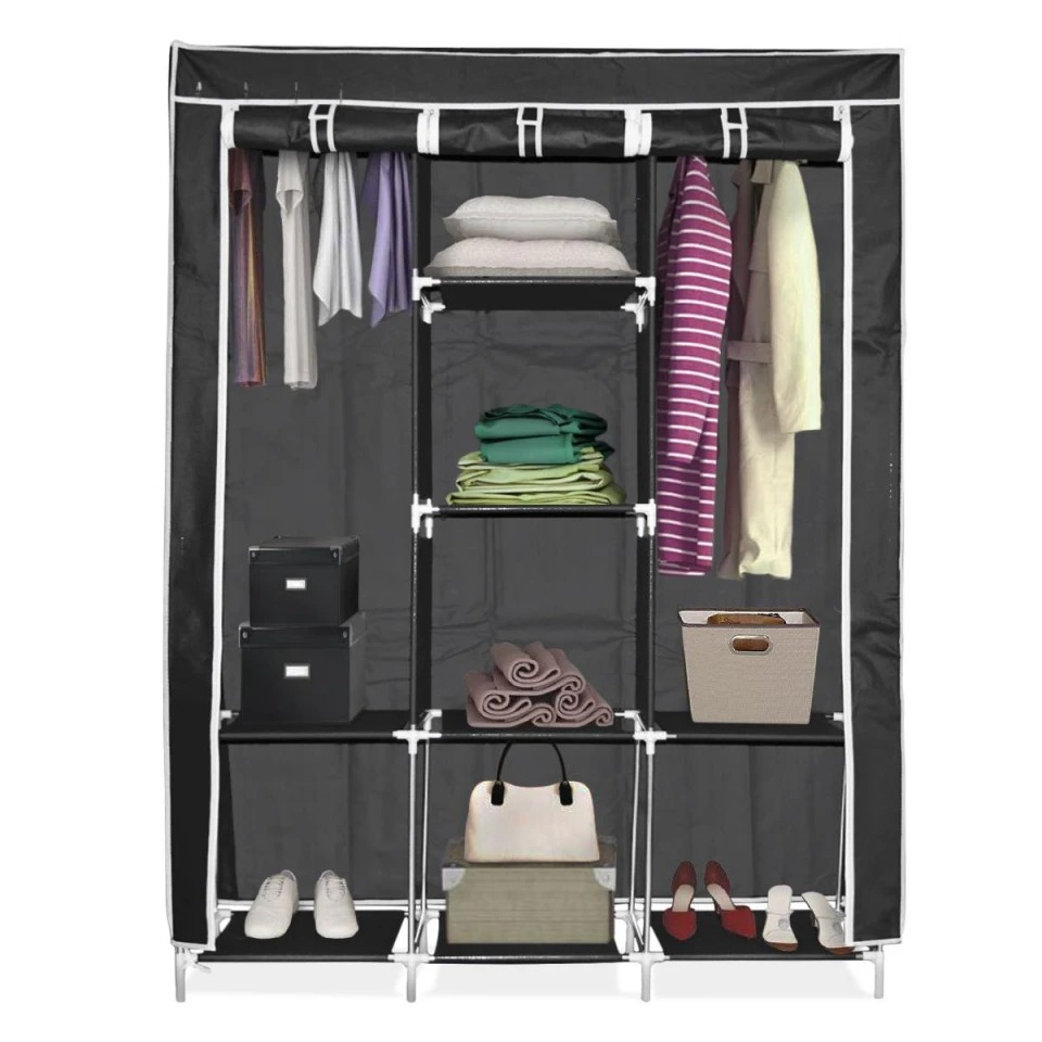 Closet Armario De Tela 175 Cms Negro